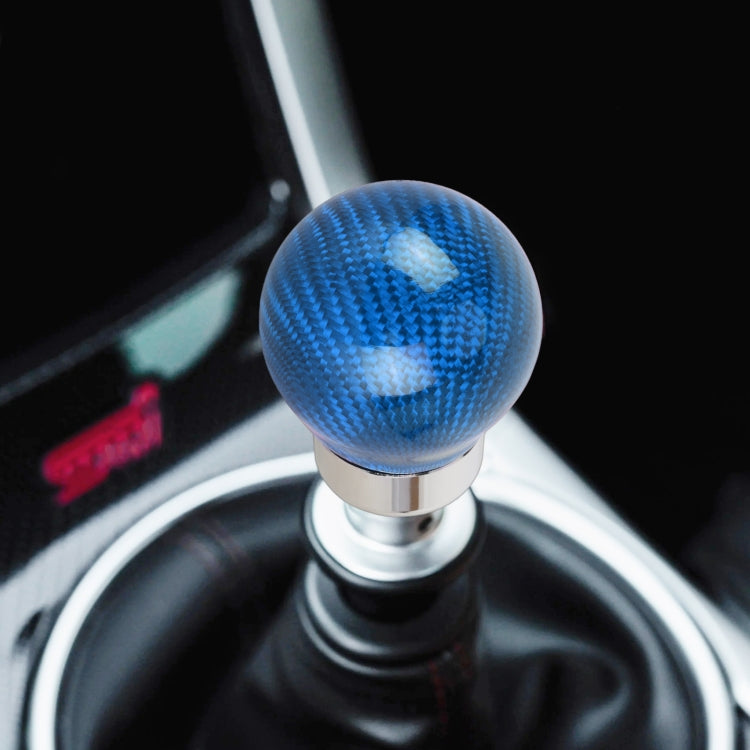 Car Carbon Fiber Pattern Gear Shift Knob Round Modified Gear Shift Head (Blue) - Shift Knob by PMC TechLife | Online Shopping South Africa | PMC TechLife | Buy Now Pay Later Mobicred