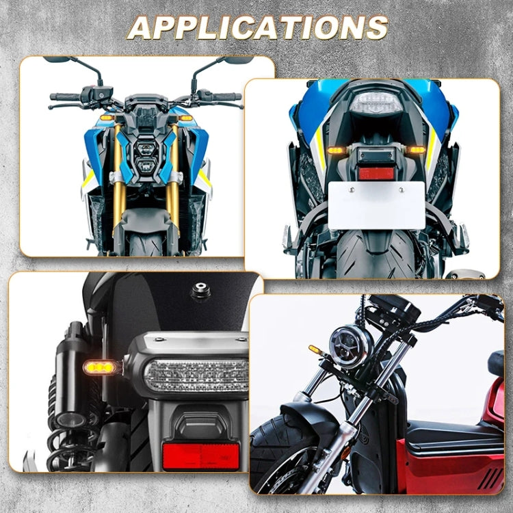 2pcs 12V 3LEDs Motorcycle Mini Water Turn Signal Light (Black) - Signal Lights by PMc TechLife | Online Shopping South Africa | PMc TechLife | Buy Now Pay Later Mobicred
