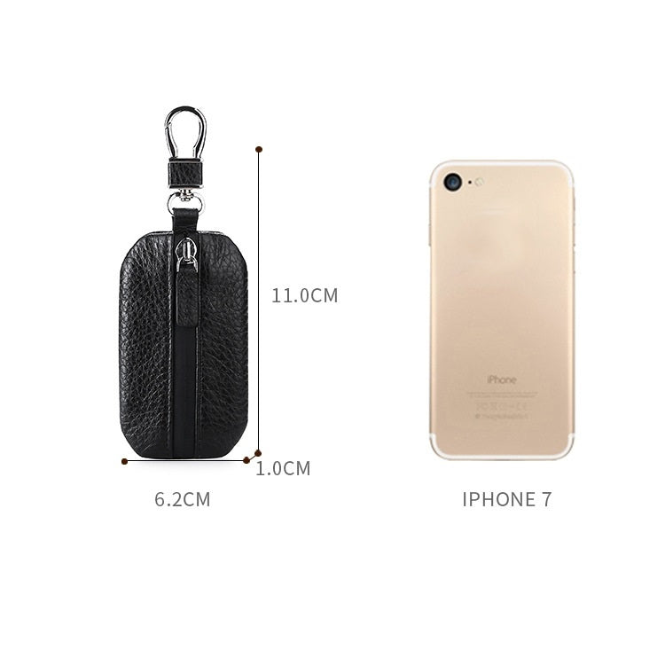 TP-9016 Litchi Texture Waterproof Zipper Car Key Bag (Black) - Car Key Cases by PMC TechLife | Online Shopping South Africa | PMC TechLife