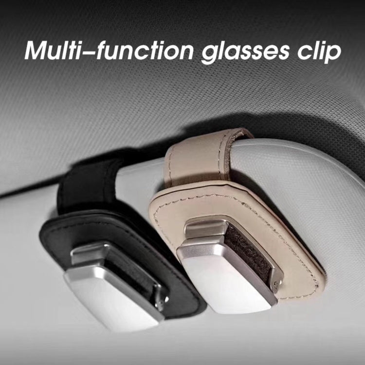 Car Multi-functional Sunglasses Clip Holder(Beige) - Sunglasses & Glasses Clips by PMC TechLife | Online Shopping South Africa | PMC TechLife | Buy Now Pay Later Mobicred