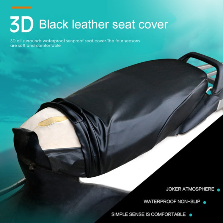 Waterproof Motorcycle Black Leather Seat Cover Prevent Bask In Seat Scooter Cushion Protect, Size: XL, Length: 61-65cm; Width: 27-38cm - Seat Covers by PMC TechLife | Online Shopping South Africa | PMC TechLife | Buy Now Pay Later Mobicred