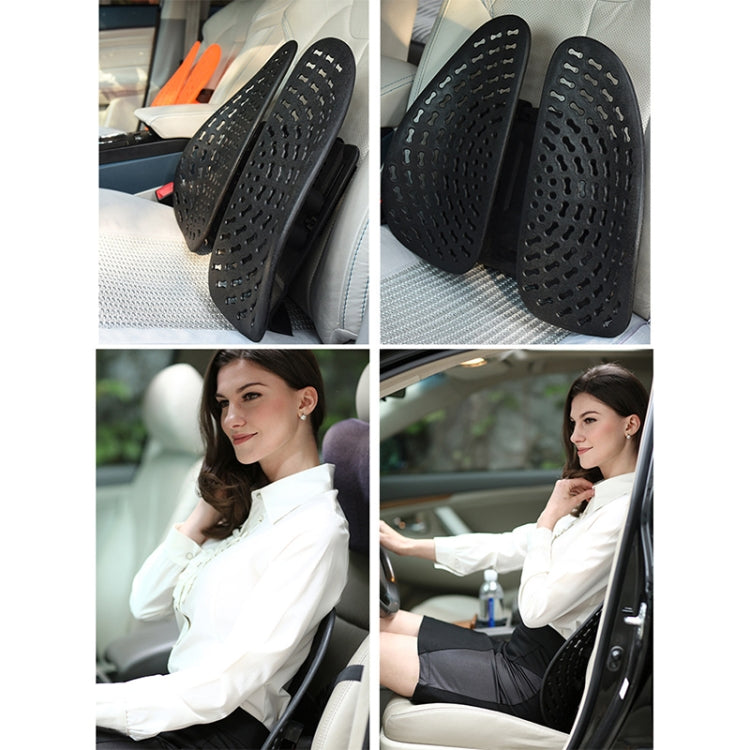 Car Lumbar Support Office Seat Belt Backrest Double Cushion Car Home Massage Lumbar Ice Silk Pillow (Black) - Seat Accessories by PMC TechLife | Online Shopping South Africa | PMC TechLife | Buy Now Pay Later Mobicred