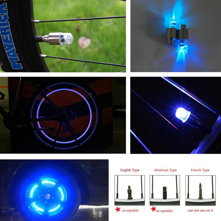2 PCS Valve Cap Light Wheel Tyre Lamp With Battery for Car / Motorbike / Bike(Blue Light) - Decorative Lights by PMc TechLife | Online Shopping South Africa | PMc TechLife | Buy Now Pay Later Mobicred