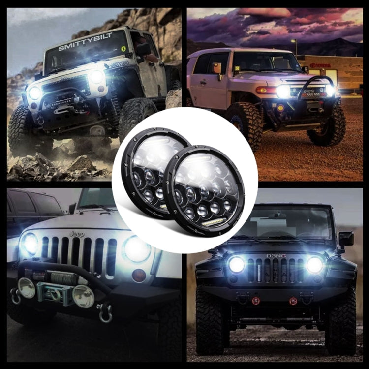 2 PCS 7 inch DC10-48V 36W 6000K Harley Motorcycle Headlight with 12 SMD-5630-LED Lamps and 12 Crystal Lamp Beads(White Light) - Work Lights by PMC TechLife | Online Shopping South Africa | PMC TechLife | Buy Now Pay Later Mobicred