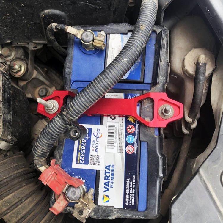 Universal Car Short Arch Stainless Steel Battery Tie Down Clamp Bracket, Size: 18.2 x 4.5 x 2cm (Red) - Booster Cable & Clip by PMC Jewellery | Online Shopping South Africa | PMC Jewellery | Buy Now Pay Later Mobicred