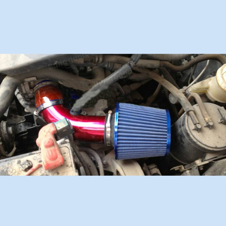 Universal Air Intake Pipe Super Power Flow Air Intakes Short Cold Racing Aluminium Air Intake Pipe Hose with Cone Filter Kit System (Red) - free shipping - PMC TechLife - Order now!