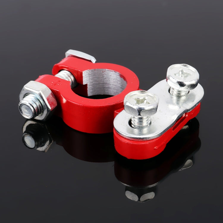 2 PCS Positive and Negative Car U Shape Metal Battery Connectors Terminals Clamps Clips, L Size, Inner Diameter: 16mm (Black + Red) - Booster Cable & Clip by PMC TechLife | Online Shopping South Africa | PMC TechLife | Buy Now Pay Later Mobicred