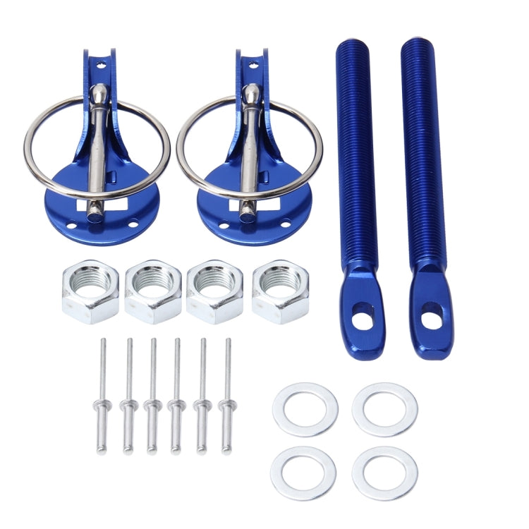 A Pair Universal Automobile Engine Cover Lock Carbon Fiber Hood Lock Car Modification Cover Lock Pull-type Engine Cover Lock Mount Bonnet Hood Pins Lock for Car Modification(Blue) - Locks & Hasps by PMC TechLife | Online Shopping South Africa | PMC TechLife | Buy Now Pay Later Mobicred