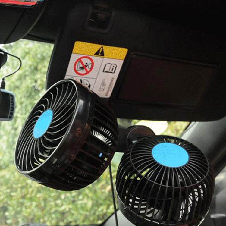 HUXIN HX-T605 7W 360 Degree Adjustable Rotation Clip Two Head Low Noise Mini Electric Car Fan with Gear Switch, DC12V - Heating & Fans by PMC TechLife | Online Shopping South Africa | PMC TechLife | Buy Now Pay Later Mobicred