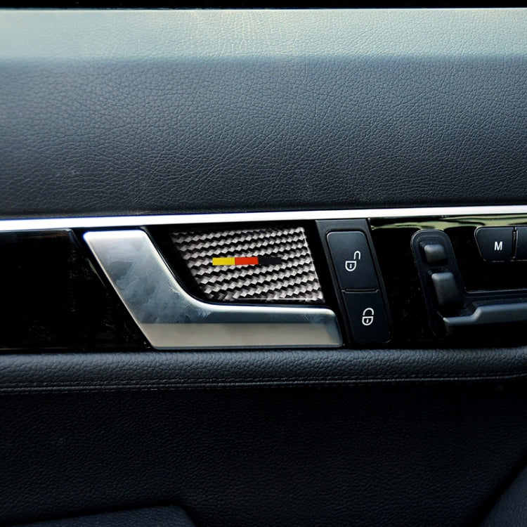 4 PCS Car German Flag Carbon Fiber Door Inner Handle Wrist Panel Decorative Sticker for Mercedes-Benz C Class 2007-2013 / E Class 2009-2016 - Car Interior Mouldings by PMC TechLife | Online Shopping South Africa | PMC TechLife | Buy Now Pay Later Mobicred