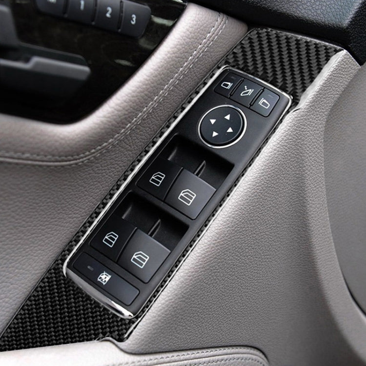 2 PCS Car Carbon Fiber Window Lift Panel Decorative Sticker for Mercedes-Benz W204 C Class 2007-2013, Left Drive - Car Interior Mouldings by PMC TechLife | Online Shopping South Africa | PMC TechLife | Buy Now Pay Later Mobicred