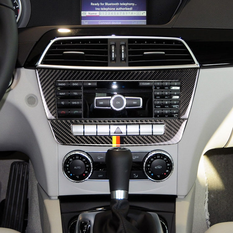 Car German Flag Carbon Fiber Central Control CD Panel Decorative Sticker for Mercedes-Benz W204 2011-2013 7-buttons - Car Interior Mouldings by PMC TechLife | Online Shopping South Africa | PMC TechLife | Buy Now Pay Later Mobicred