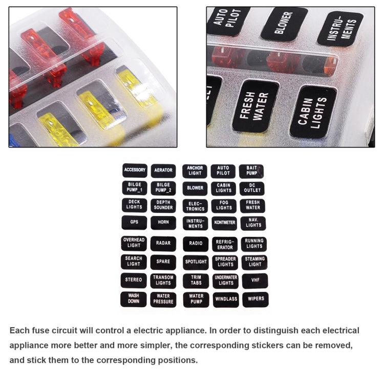 1 in 10 Out Fuse Box Screw Terminal Section Fuse Holder Kits with LED Warning Indicator for Auto Car Truck Boat - Fuse by PMC TechLife | Online Shopping South Africa | PMC TechLife | Buy Now Pay Later Mobicred
