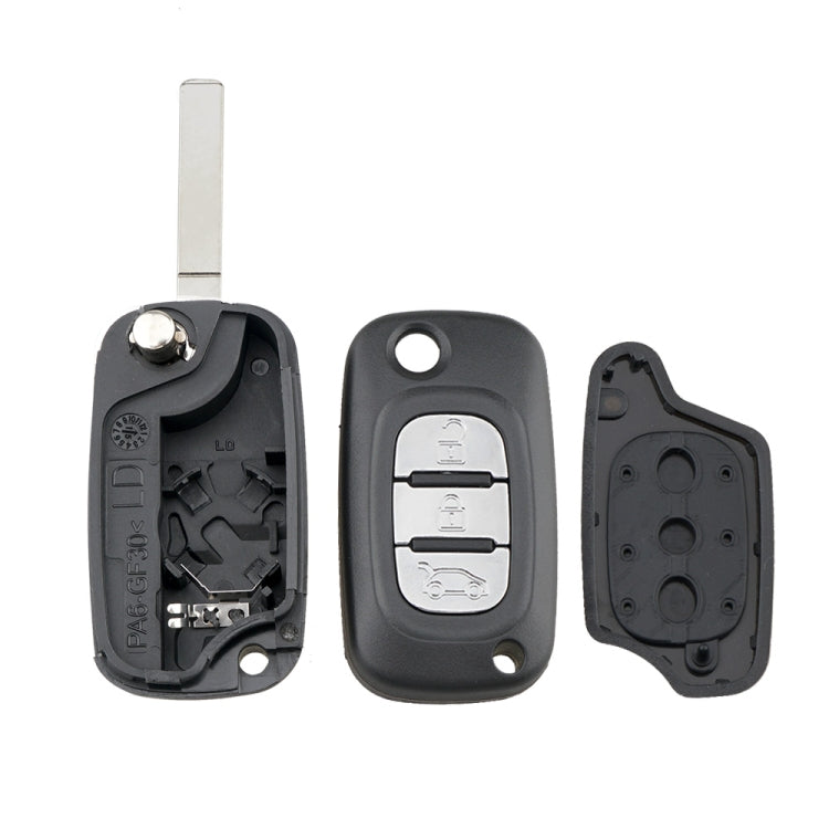 For RENAULT Clio / Megane / Kangoo / Modus Car Keys Replacement 3 Buttons Car Key Case with Foldable Key Blade - Car Key Cases by PMC TechLife | Online Shopping South Africa | PMC TechLife | Buy Now Pay Later Mobicred