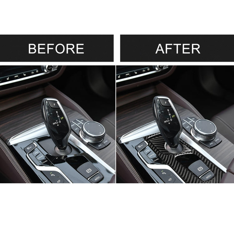 2 in 1 Car Carbon Fiber Gear Position Panel Decorative Sticker for BMW 5 Series G38 528Li / 530Li / 540Li 2018, Left Drive - Car Interior Mouldings by PMC TechLife | Online Shopping South Africa | PMC TechLife | Buy Now Pay Later Mobicred