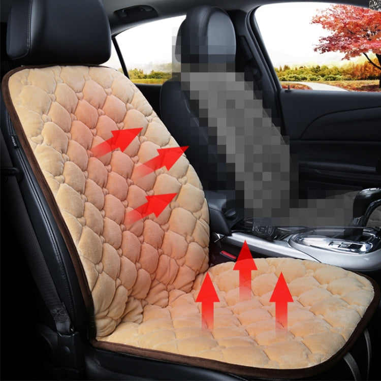 Car 12V Front Seat Heater Cushion Warmer Cover Winter Heated Warm, Single Seat (Beige) - Seat Accessories by PMC TechLife | Online Shopping South Africa | PMC TechLife | Buy Now Pay Later Mobicred