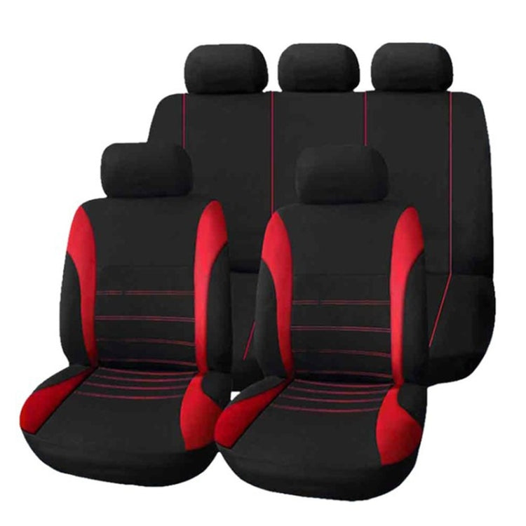 9 in 1 Universal Four Seasons Anti-Slippery Cushion Mat Set for 5 Seat Car, Style: Stitches (Red) - free shipping - PMC TechLife - Order now!