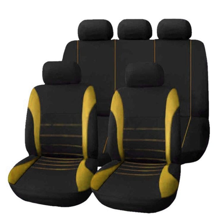 9 in 1 Universal Four Seasons Anti-Slippery Cushion Mat Set for 5 Seat Car, Style: Stitches (Yellow) - Seat Accessories by PMC TechLife | Online Shopping South Africa | PMC TechLife | Buy Now Pay Later Mobicred