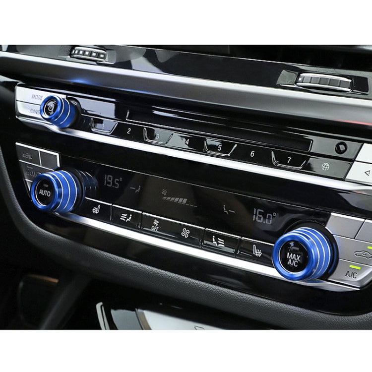 3 PCS / Set Air Conditioning Knob Metal Decorative Ring for BMW X3 / X4 / 5 Series / 7 Series / 6 Series GT (Blue) - Decoration Rings by PMC TechLife | Online Shopping South Africa | PMC TechLife | Buy Now Pay Later Mobicred