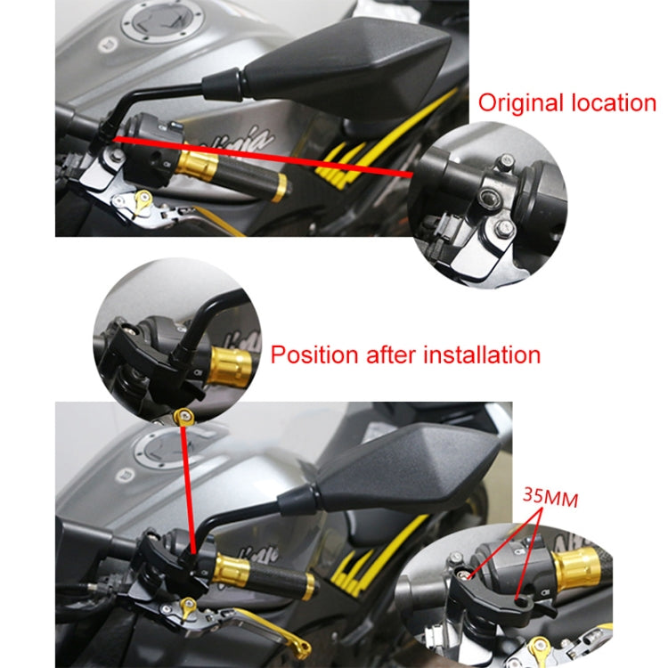 SF-YSZ-2 Mirror Code Motorcycle Modification Aluminum Alloy CNC Rearview Extension Bracket Set (Black) - Others by PMC TechLife | Online Shopping South Africa | PMC TechLife | Buy Now Pay Later Mobicred