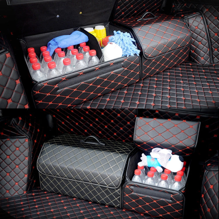 Car Trunk Foldable Storage Box, Rhombic Grid Small Size: 33 x 32 x 30cm (Coffee) - Stowing Tidying by PMC Jewellery | Online Shopping South Africa | PMC Jewellery | Buy Now Pay Later Mobicred