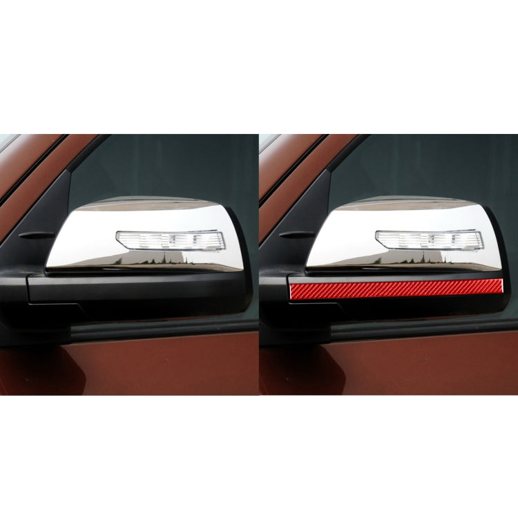 2 PCS / Set Carbon Fiber Car Rearview Mirror Anti Chafing Strip Decorative Sticker for Toyota Tundra 2014-2018,Left and Right Drive Universal(Red) - Convex Mirror & Accessories by PMC TechLife | Online Shopping South Africa | PMC TechLife | Buy Now Pay Later Mobicred