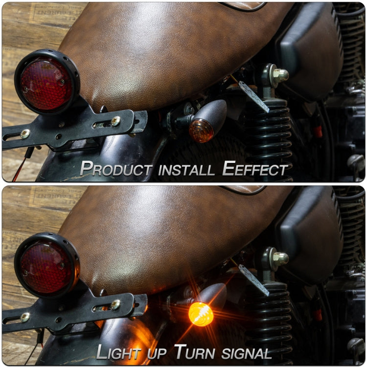 2 PCS KC805 Motorcycle Retro Metal Turn Signal Light (Transparent) - Turn Signal by PMC TechLife | Online Shopping South Africa | PMC TechLife | Buy Now Pay Later Mobicred