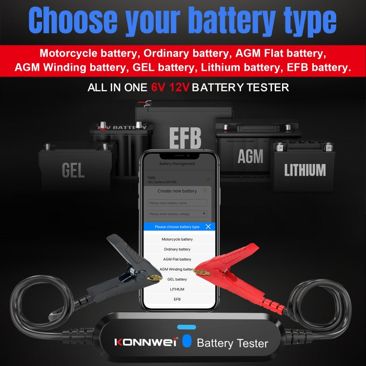 KONNWEI BK100 X431 BST360 Car Bluetooth Battery Tester (Black) - free shipping - PMC TechLife - Order now!