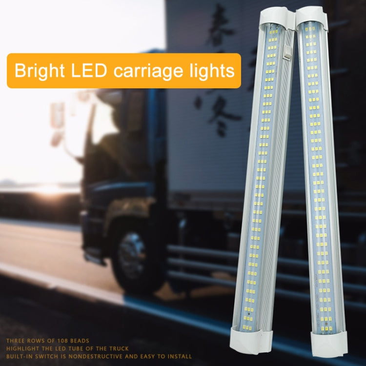 2 PCS ZS-3333 Top Switch Type 12-80V High Bright 108LEDs Car Dome Light Cabin Light Bar - Dome Lights by PMC Jewellery | Online Shopping South Africa | PMC Jewellery | Buy Now Pay Later Mobicred