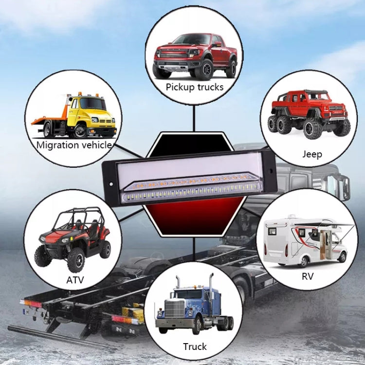 2 PCS Heavy-duty Truck Trailer 147LED Light Guide Three-color Brake Light (Transparent Black) - Brake Lights by PMC TechLife | Online Shopping South Africa | PMC TechLife | Buy Now Pay Later Mobicred