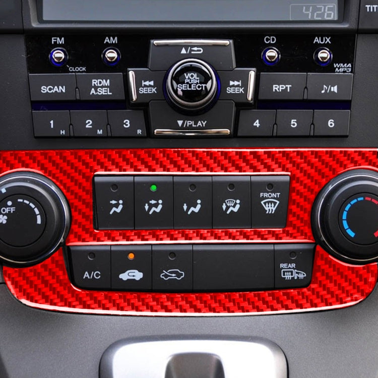 2 PCS Set for Honda CRV 2007-2011 Carbon Fiber Car Central Control CD Volume Switch Frame Decorative Sticker,Left and Right Drive Universal (Red) - Car Interior Mouldings by PMC TechLife | Online Shopping South Africa | PMC TechLife | Buy Now Pay Later Mobicred