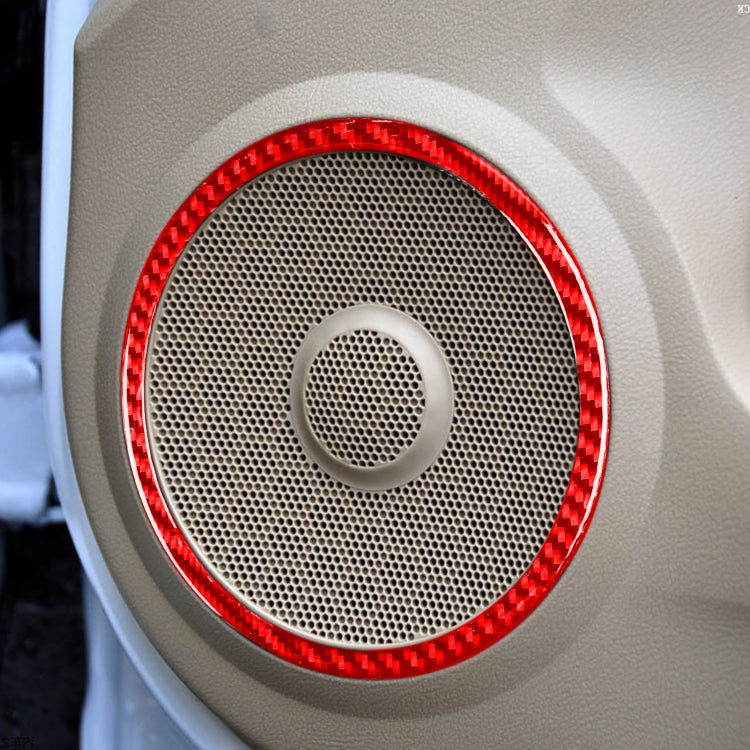4 PCS Set for Honda CRV 2007-2011 Carbon Fiber Car Door Horn Ring Decorative Sticker,Left and Right Drive Universal (Red) - Car Interior Mouldings by PMC TechLife | Online Shopping South Africa | PMC TechLife | Buy Now Pay Later Mobicred