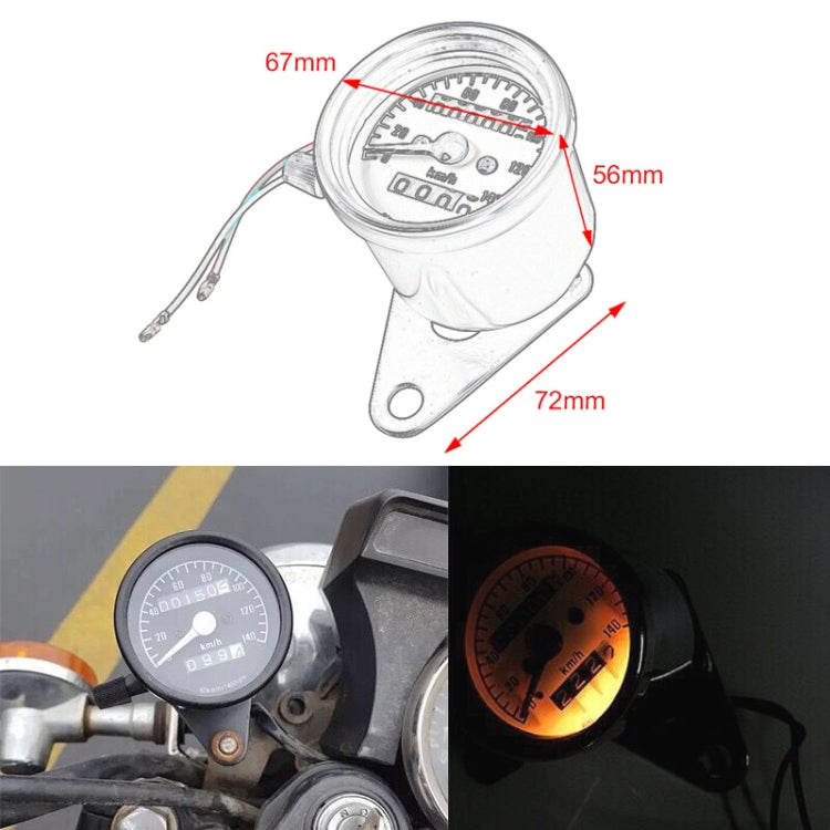 Motorcycle Retro Modified Odometer Speedometer Kilometer (Black) - Electrical Instruments by PMC TechLife | Online Shopping South Africa | PMC TechLife