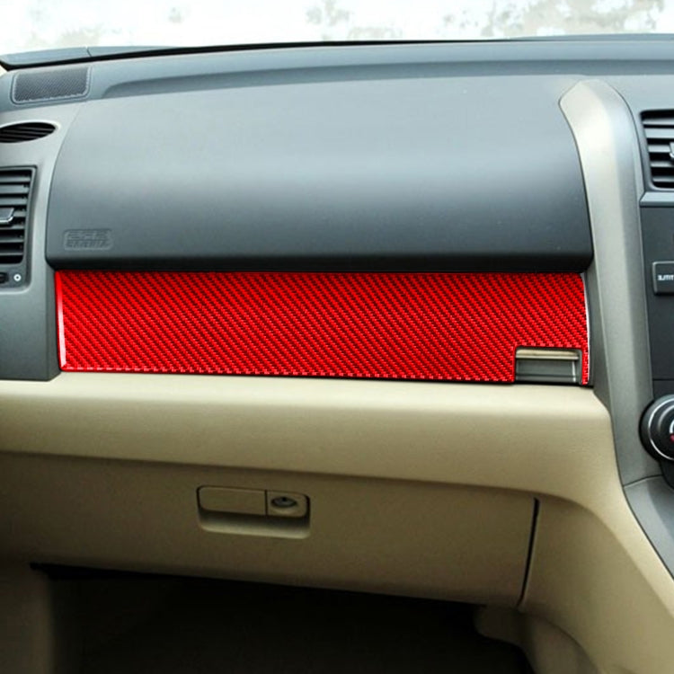 For Honda CRV 2007-2011 Carbon Fiber Car Co-pilot Glove Box Panel Decorative Sticker,Right Drive (Red) - Car Interior Mouldings by PMC TechLife | Online Shopping South Africa | PMC TechLife | Buy Now Pay Later Mobicred
