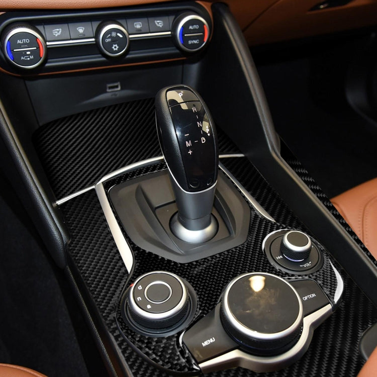 4 in 1 Car Carbon Fiber Gear Frame Panel Decorative Sticker for Alfa Romeo Giulia 2017-2019, Left Drive - Car Interior Mouldings by PMC TechLife | Online Shopping South Africa | PMC TechLife | Buy Now Pay Later Mobicred