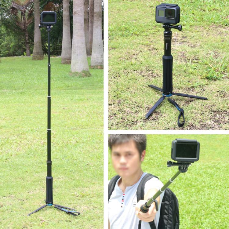 Portable Foldable Tripod Holder Selfie Monopod Stick for GoPro, Insta360, DJI and Other Action Cameras, Length: 23.5-81cm - Extendable Pole by PMC TechLife | Online Shopping South Africa | PMC TechLife | Buy Now Pay Later Mobicred