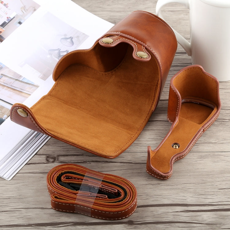 Full Body Camera PU Leather Case Bag with Strap for Sony A6300(Brown) - free shipping - PMC TechLife - Order now!