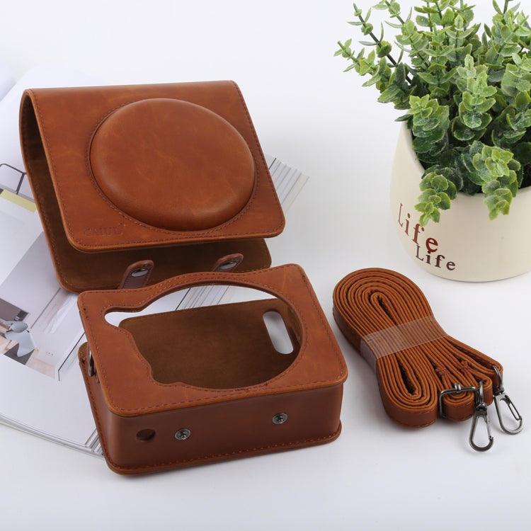 Retro Style Full Body Camera PU Leather Case Bag with Strap for FUJIFILM instax SQUARE SQ6 (Brown) - free shipping - PMC TechLife - Order now!