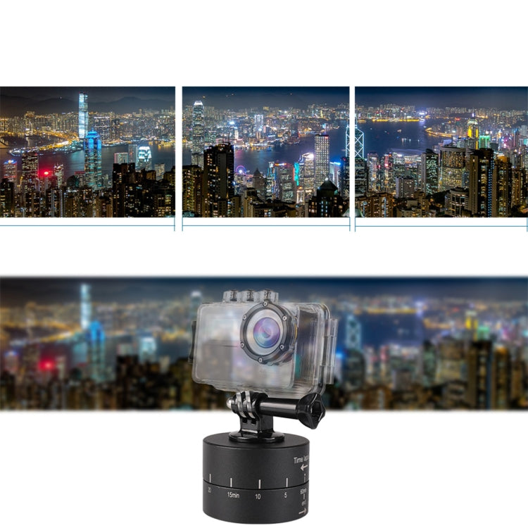 360 Degree Auto Rotation 60 Minutes Time Lapse Stabilizer Tripod Head Adapter for GoPro(Black) - free shipping - PMC TechLife - Order now!