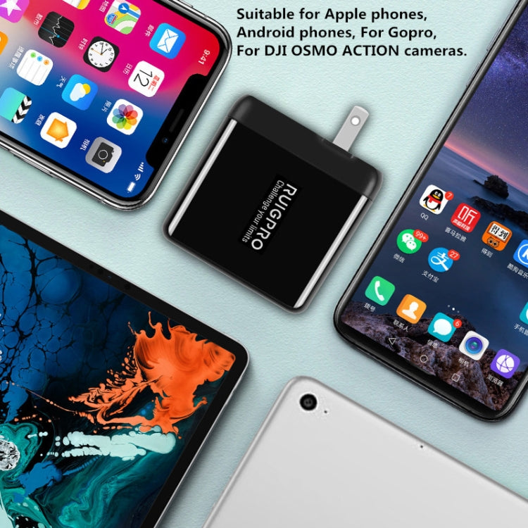 RUIGPRO USB Triple Batteries Housing Charger Box with LED Indicator Light for DJI OSMO Action 1 - Cable & Charger by PMC TechLife | Online Shopping South Africa | PMC TechLife | Buy Now Pay Later Mobicred