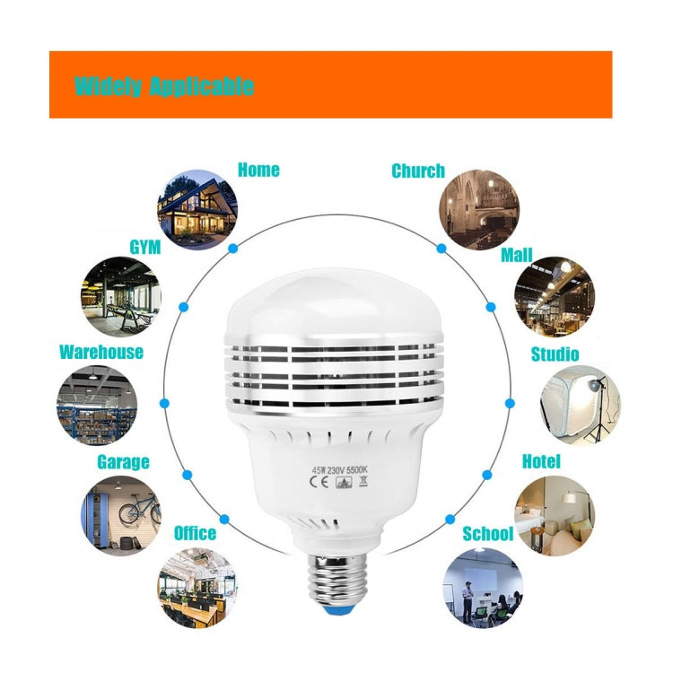 MANTOO PGL45 45W 230V 5500K 5460LM LED Light Bulb for Photography Lighting - free shipping - PMc TechLife - Order now!
