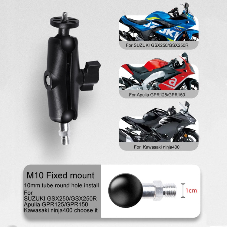 1/4 inch Screw 25mm Ball Head Motorcycle Fixed Mount Holder with Tripod Adapter & Screw for GoPro, Insta360, DJI and Other Action Cameras(Black) - Bicycle Handlebar Mount by PMC TechLife | Online Shopping South Africa | PMC TechLife | Buy Now Pay Later Mobicred