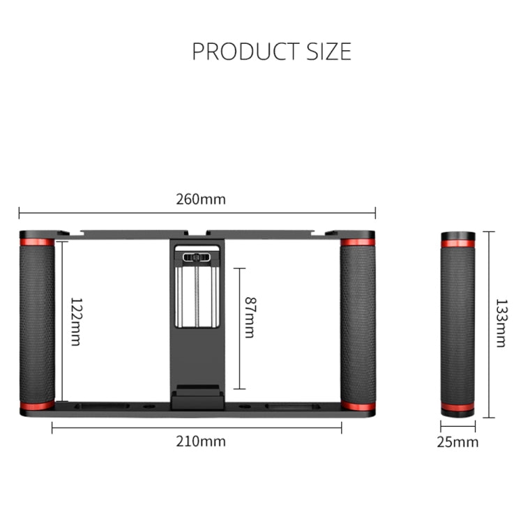 YELANGU PC05 YLG0909B Vlogging Live Broadcast Smartphone Metal Cage Video Rig Filmmaking Recording Handle Stabilizer Bracket for iPhone, Galaxy, Huawei, Xiaomi, HTC, LG, Google, and Other Smartphones(Black) - free shipping - PMC Jewellery - Order now!