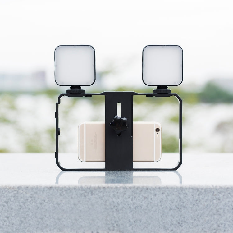 YELANGU PC201 YLG1801A Vlogging Live Broadcast LED Selfie Light Smartphone Video Rig Handle Stabilizer Plastic Bracket Kits - free shipping - PMC TechLife - Order now!