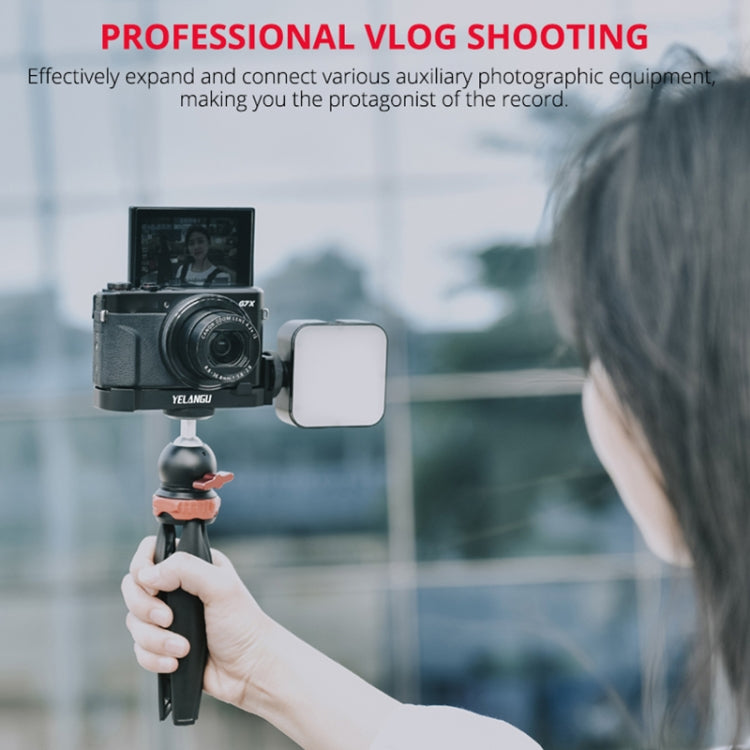 YELANGU CL9-A Camera Expansion Board Base L Plate Kit with LED Light + Tripod + Ball-head for Canon G7X2/ G7X3(Black) - free shipping - PMC TechLife - Order now!