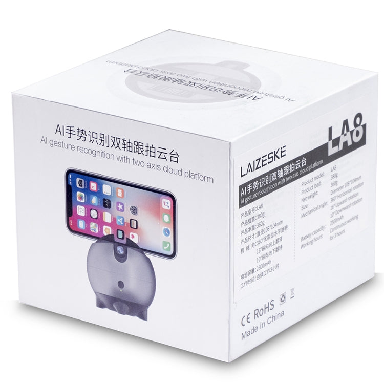 LAIZESKE LA8 Smart Robot Cameraman 360 Degree Auto Tracking Phone Holder (Grey) - free shipping - PMC TechLife - Order now!