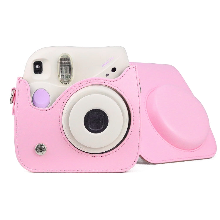 Retro Full Body PU Leather Case Camera Bag with Strap for FUJIFILM instax mini 7+ (Pink) - Leather Bag by PMC TechLife | Online Shopping South Africa | PMC TechLife | Buy Now Pay Later Mobicred
