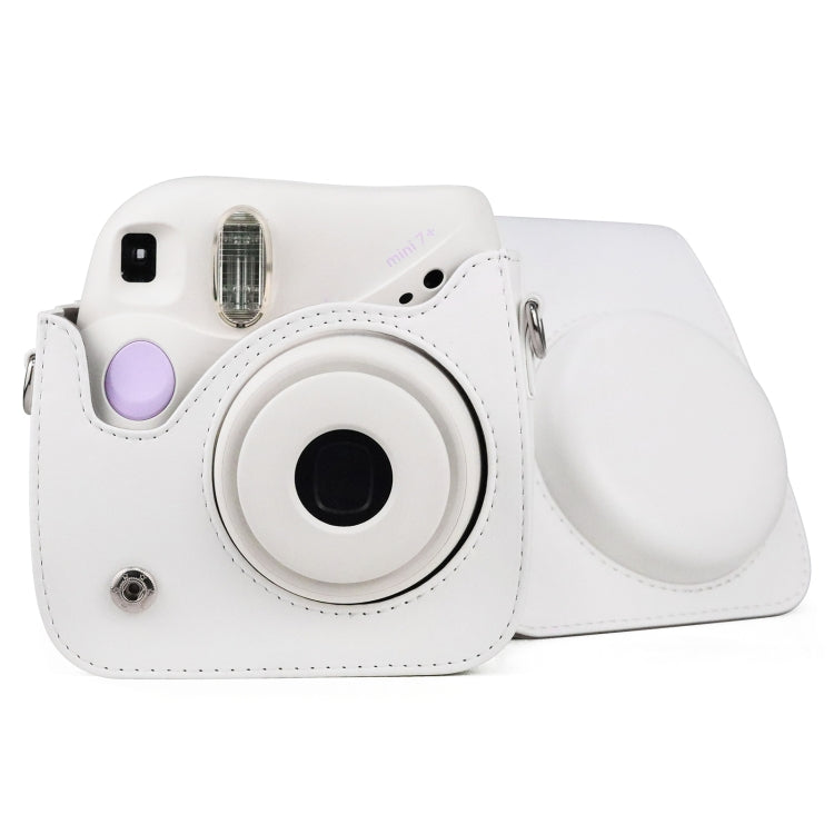 Retro Full Body PU Leather Case Camera Bag with Strap for FUJIFILM instax mini 7+ (White) - Leather Bag by PMC TechLife | Online Shopping South Africa | PMC TechLife | Buy Now Pay Later Mobicred