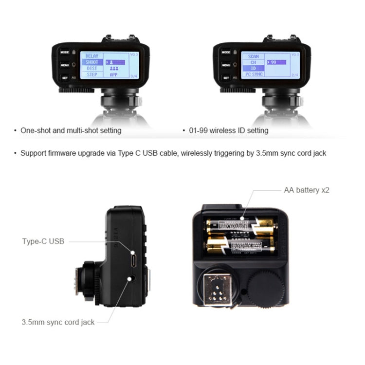 Godox X2T-N E-TTL II Bluetooth Wireless Flash Trigger for Nikon (Black) - free shipping - PMC TechLife - Order now!