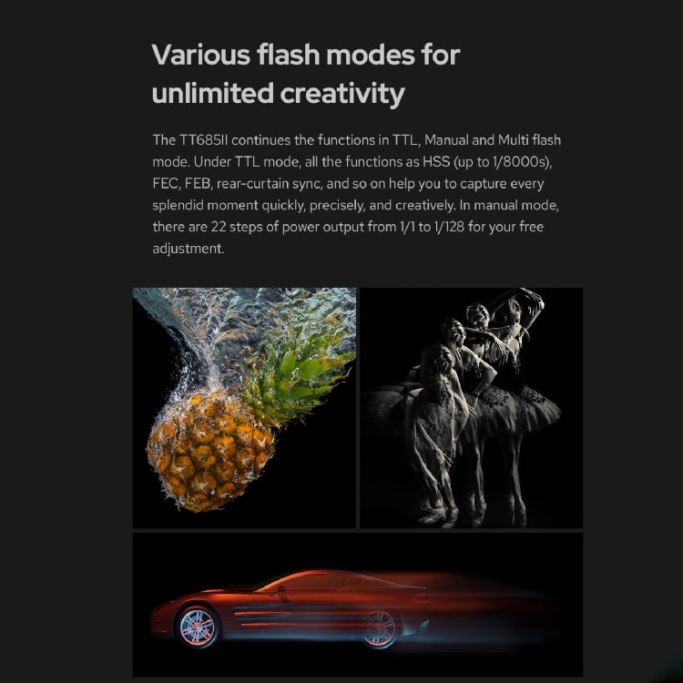 Godox TT685II-C 2.4GHz Wireless TTL HSS 1/8000s Flash Speedlite for Canon (Black) - free shipping - PMC TechLife - Order now!